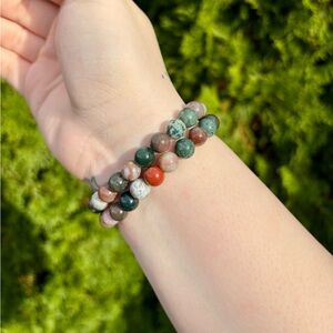 ✨Handmade Moss Agate Crystal Bracelet – Growth & Abundance✨